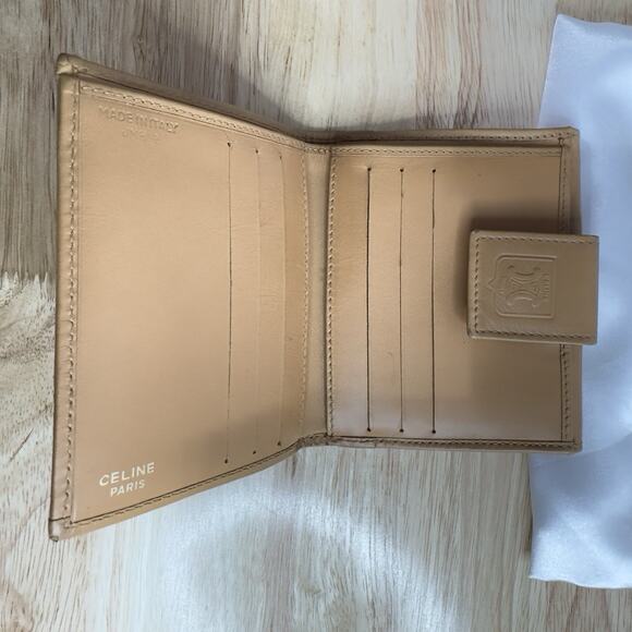 Vintage Celine Macadam Canvas Bifold Wallet Brown Tan Leather Made in Italy - Picture 16 of 16